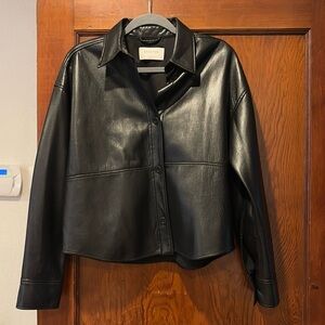 Aritzia Babaton Vegan Leather Shirt Jacket